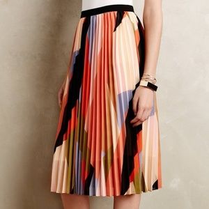 Anthropologie HD in Paris Pleated Colorblock Skirt